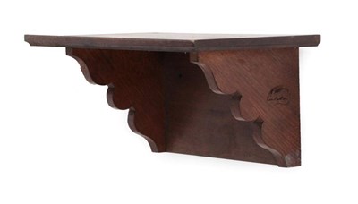 Lot 622 - Mouseman: A Robert Thompson of Kilburn English Oak Wall Bracket, the rectangular top on two...