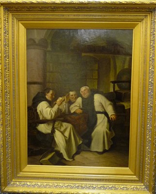 Lot 986 - C...Graham (19th century) Monks Merrymaking in a Library Signed and indistinctly dated, oil on...