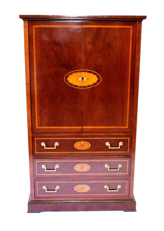 Lot 660 A Mahogany, Marquetry and Crossbanded