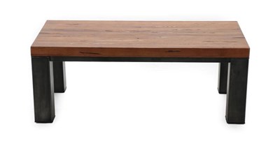 Lot 672 - A Solid Oak Coffee Table, retailed by Barker & Stonehouse, modern, of rectangular form, on...