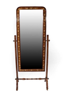 Lot 693 - A Cheval Mirror, modern, made by Jonathan Charles, with a bevelled glass rectangular plate...