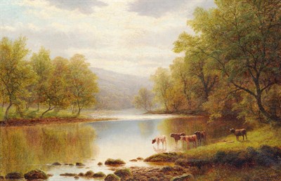 Lot 995 - William Mellor (1851-1931) "On the Wharfe, Bolton Woods, Yorkshire" Signed, inscribed verso, oil on