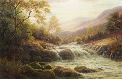 Lot 997 - William Mellor (1851-1931) "On the Llugwy, North Wales" Signed, inscribed verso, oil on canvas,...