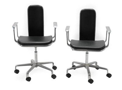 Lot 778 - Frederick Scott, A Pair of Aluminum Ergonomic Supporto Office Swivel Chairs For Hille, with...