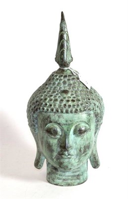 Lot 9 - A 20th century bronze Buddha's head