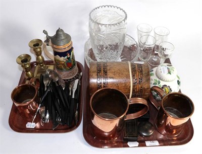Lot 18 - Assorted items including late 18th century spiral twist stem glass; Royal Brierley cut glass;...