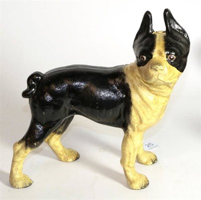 Lot 25 - A cold painted cast metal model of a French bulldog