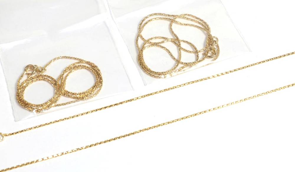 Lot 59 - Three 18 carat gold fancy link necklaces, of varying lengths