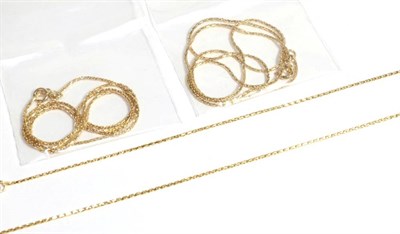 Lot 59 - Three 18 carat gold fancy link necklaces, of varying lengths