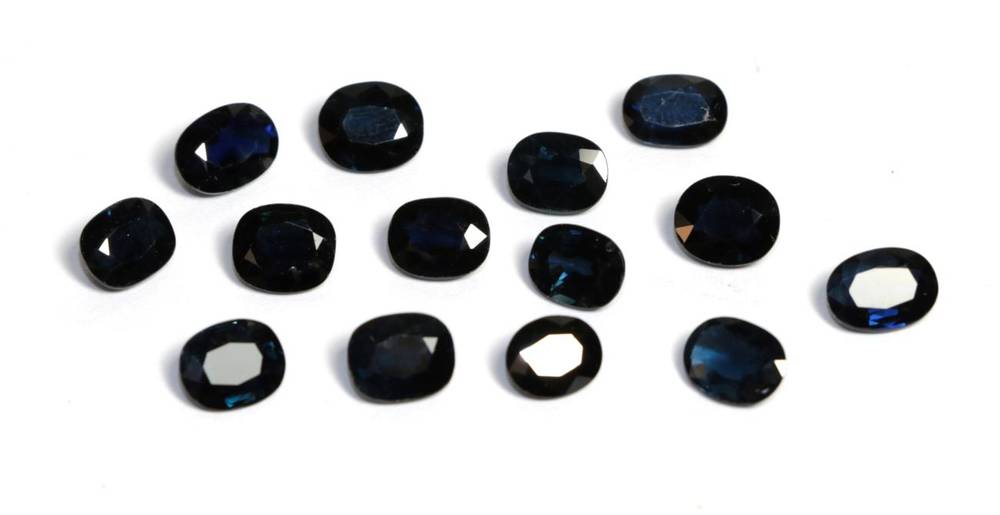 Lot 65 - Fourteen loose oval cut sapphires, totalling 13.05 carat approximately