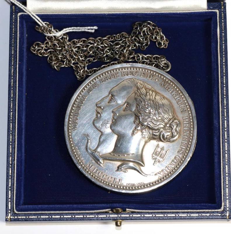 Lot 69 - A silver copy of the 'Presentation Prize Medallion of the (Great) Exhibition' 1851, by BJS, London