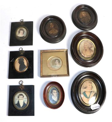 Lot 151 - A group of portrait miniatures, 19th century and later