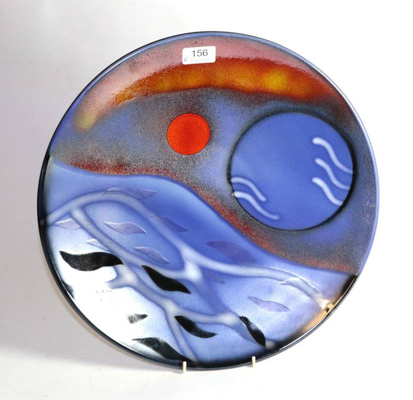 Lot 156 - A modern Poole Pottery 'Sedna' pattern ltd edition charger 2004, numbered 228 of 350, designed...