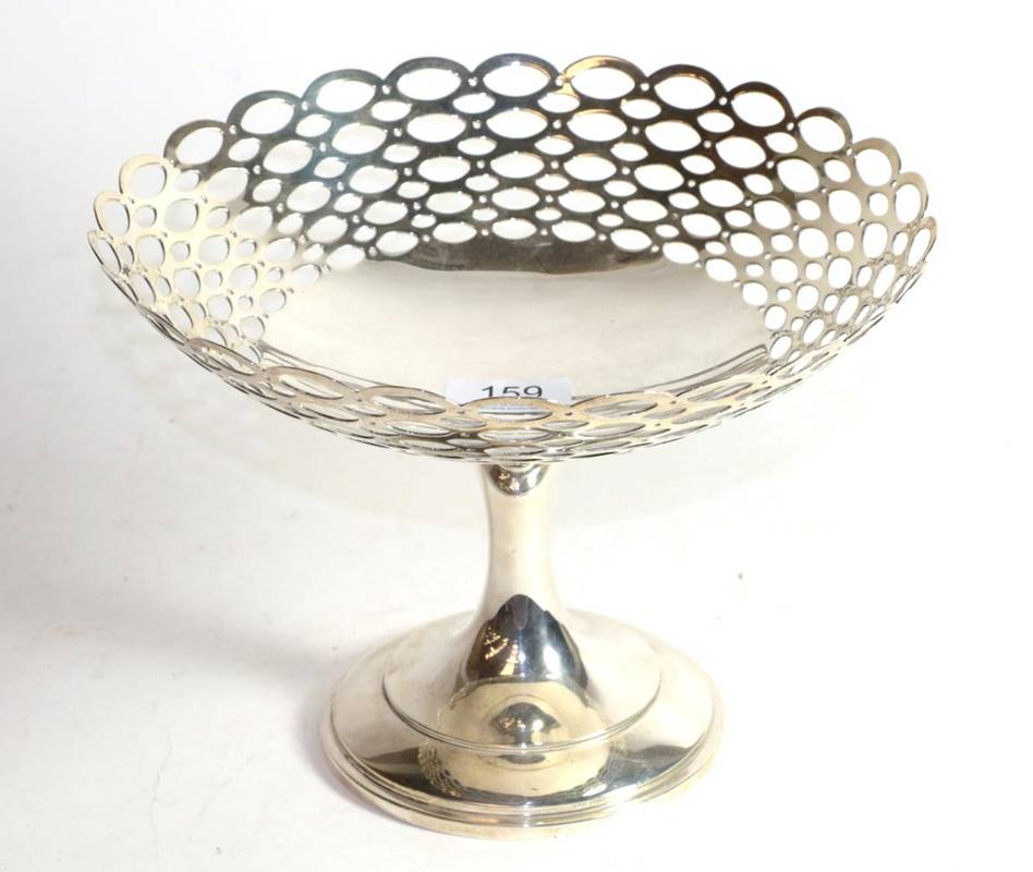 Lot 159 - A large Edwardian pierced silver pedestal bowl, A & J Zimmerman, Birmingham 1909, 24.5cm...