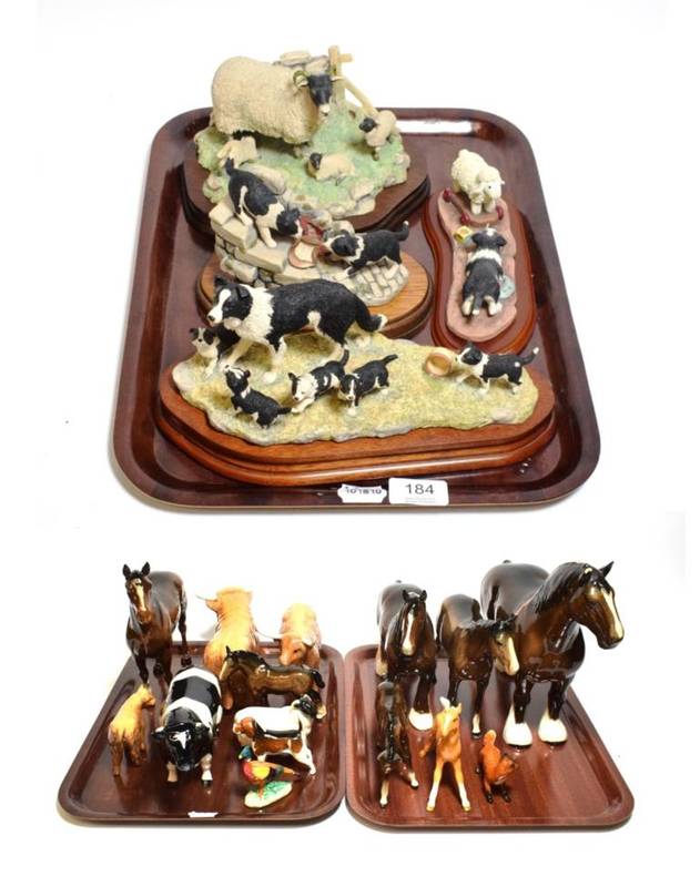 Lot 184 - A collection of Beswick to include Shire Mare, Burnham Beauty, Fresian Bull, Highland Bull, Cow and