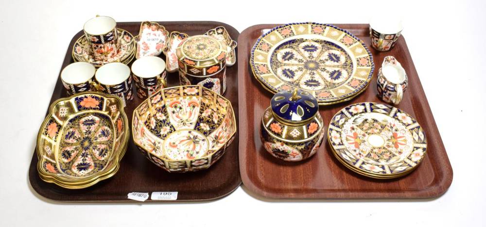 Lot 195 - Collection of Royal Crown Derby Old Imari pattern china including octagonal bowl; coffee cans;...