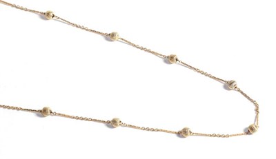 Lot 197 - A 9 carat gold fancy link necklace, length 70cm