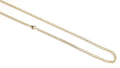 Lot 218 - A 9 carat gold belcher chain necklace, length 62cm