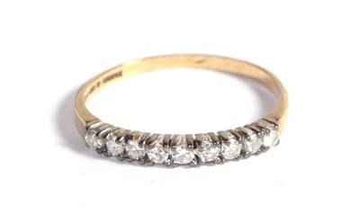 Lot 225 - A 9 carat gold diamond half hoop ring, finger size P