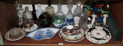 Lot 276 - A group of 19th century and later ceramics and glass to include: an Imari teapot stand; various...