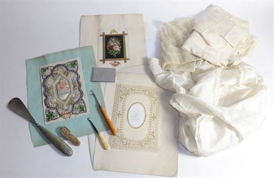 Lot 299 - A small quantity of christening gowns; and three early 20th century cards