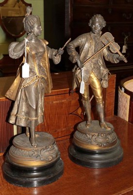 Lot 341 - A pair of late 19th century spelter figures