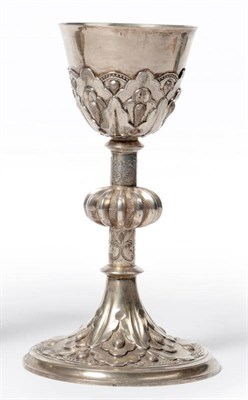 Lot 1042 - A French Silver Gilt Chalice, Paris, circa 1890, the circular pedestal foot rising to a lobed...