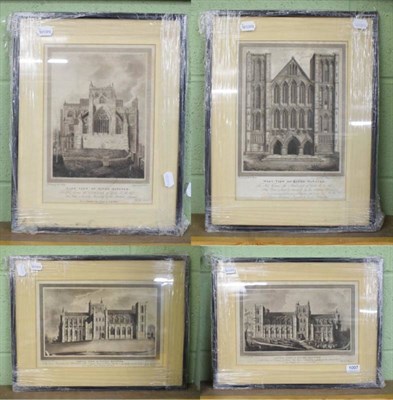 Lot 1007 - After W H Wood, engraved by F Birmie (18th century), North; East; West and South views of Ripon...