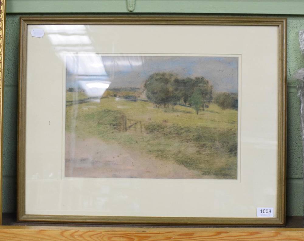 Lot 1008 - Attributed to Edward Stott of Oldham (1859-1918), Rural landscape, pastel, 28cm by 40cm
