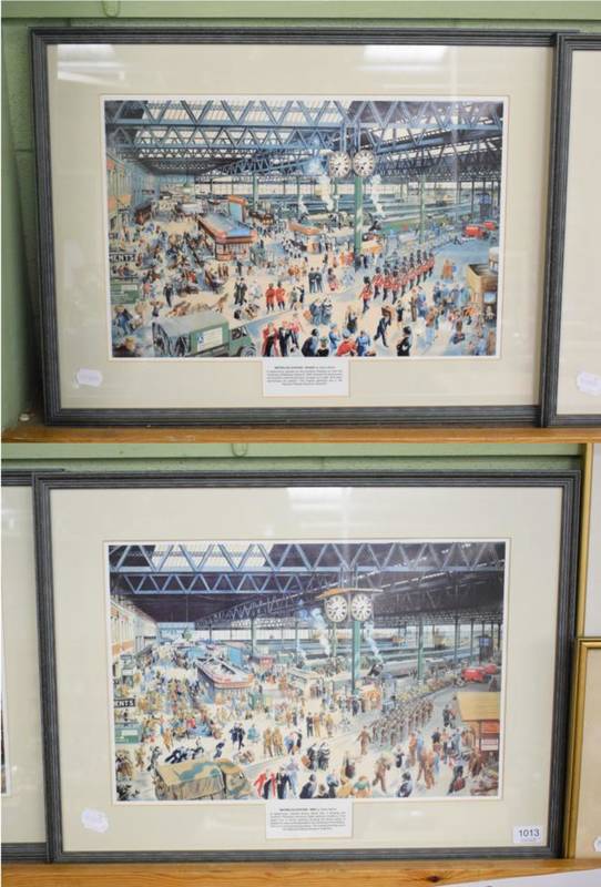 Lot 1013 - After Helen Mckie (1889-1957), A pair of prints ''Waterloo Station - War'' and ''Waterloo Station 