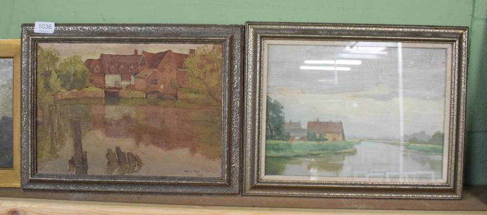 Lot 1036 - David Pare (1911-1996) Flatford Mill, Suffolk, oil on board, signed and dated 1935; together...
