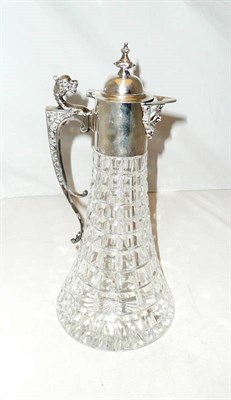 Lot 1048 - An Elizabeth II Silver Mounted Cut Glass Claret Jug, Mappin & Webb, Sheffield 1987, the domed...