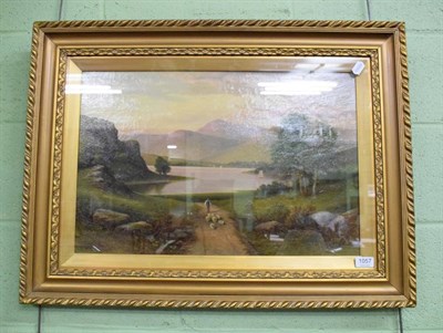 Lot 1057 - Victor Rolyat (19th/20th century) Derwent water, signed, oil on canvas, 39cm by 59cm