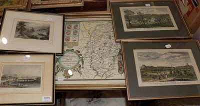 Lot 1075 - After Thomas Allom, Inverness from the West, print; together with a map of Nottingham; and...