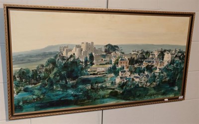 Lot 1079 - Michael Barnfather (b.1934), ''Ludlow Castle'',signed and dated (19)67, inscribed verso, oil on...