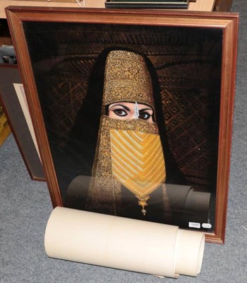 Lot 1099 - Continental School (20th century) Portrait of an Arabian lady in oriental headdress, possibly a...