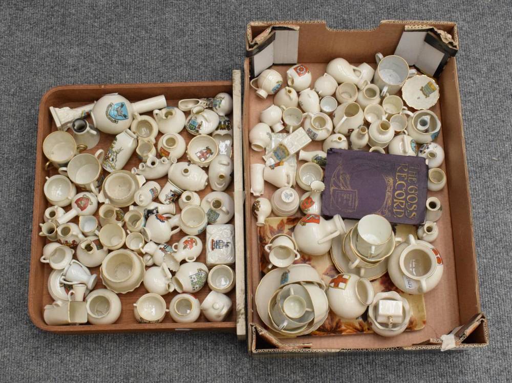 Lot 1161 - Two boxes of various crested china including W H Goss