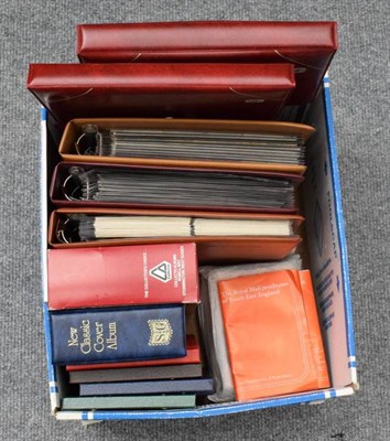 Lot 1168 - Box of GB stamps with three large albums and eight smaller albums and folders, with mint stamps and