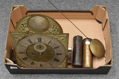 Lot 1169 - An eight day longcase clock movement, circa 1800, signed Anthony Marsh, London, with pendulum...