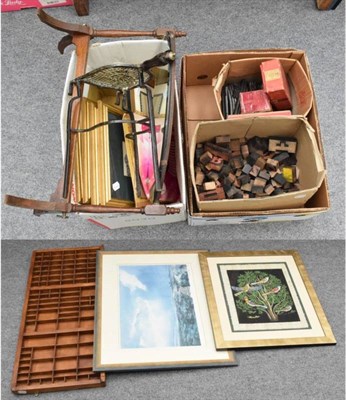 Lot 1171 - Assorted items including an oak toilet mirror; twin Trix railway and accessories; wooden...