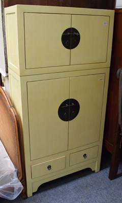 Lot 1177 - A modern Chinese cream lacquer cabinet