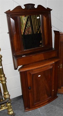 Lot 1186 - A George III oak hanging corner cupboard; a Victorian mahogany corner cupboard; and a late...