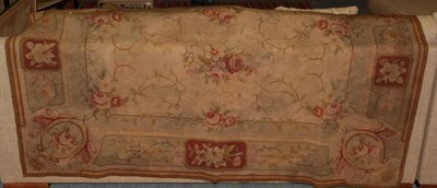 Lot 1217 - 'Aubusson' needlepoint rug, China, the field centred by a naturalistic floral spray enclosed by...