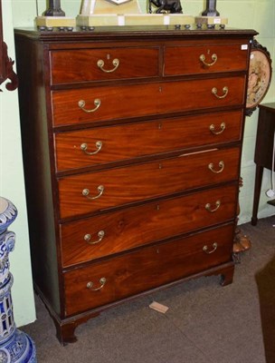 Lot 1239 - George III mahogany seven drawer chest