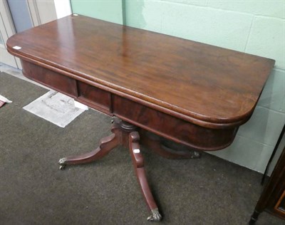 Lot 1256 - A large Regency mahogany fold-over tea table