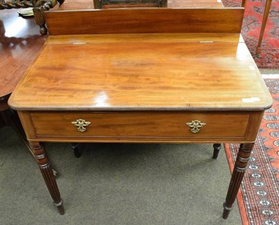 Lot 1275 - Victorian mahogany side table on reeded legs