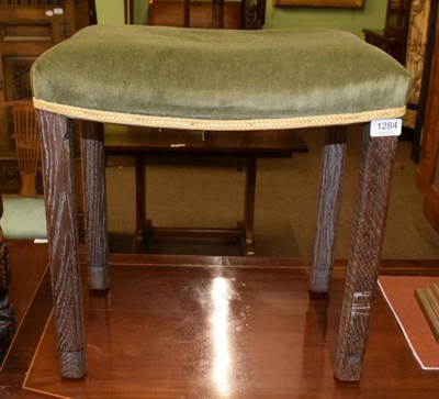 Lot 1284 - Early 20th century oak coronation stool, stamped 'Maple & Co Ltd London'