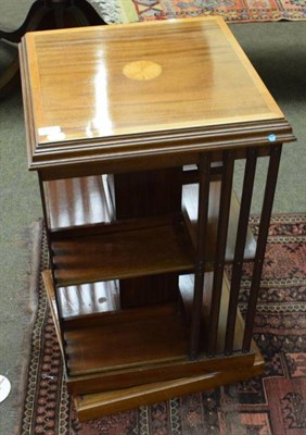 Lot 1287 - Edwardian mahogany inlaid revolving bookcase