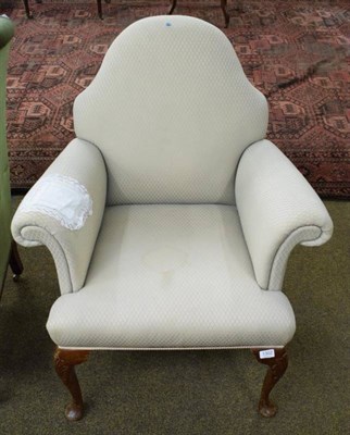 Lot 1302 - An early 20th century Queen Anne style cream upholstered chair