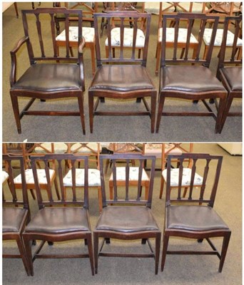 Lot 1310 - Set of six mid-19th century mahogany dining chairs